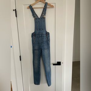 Madewell stretch denim overalls coveralls skinny leg XXS